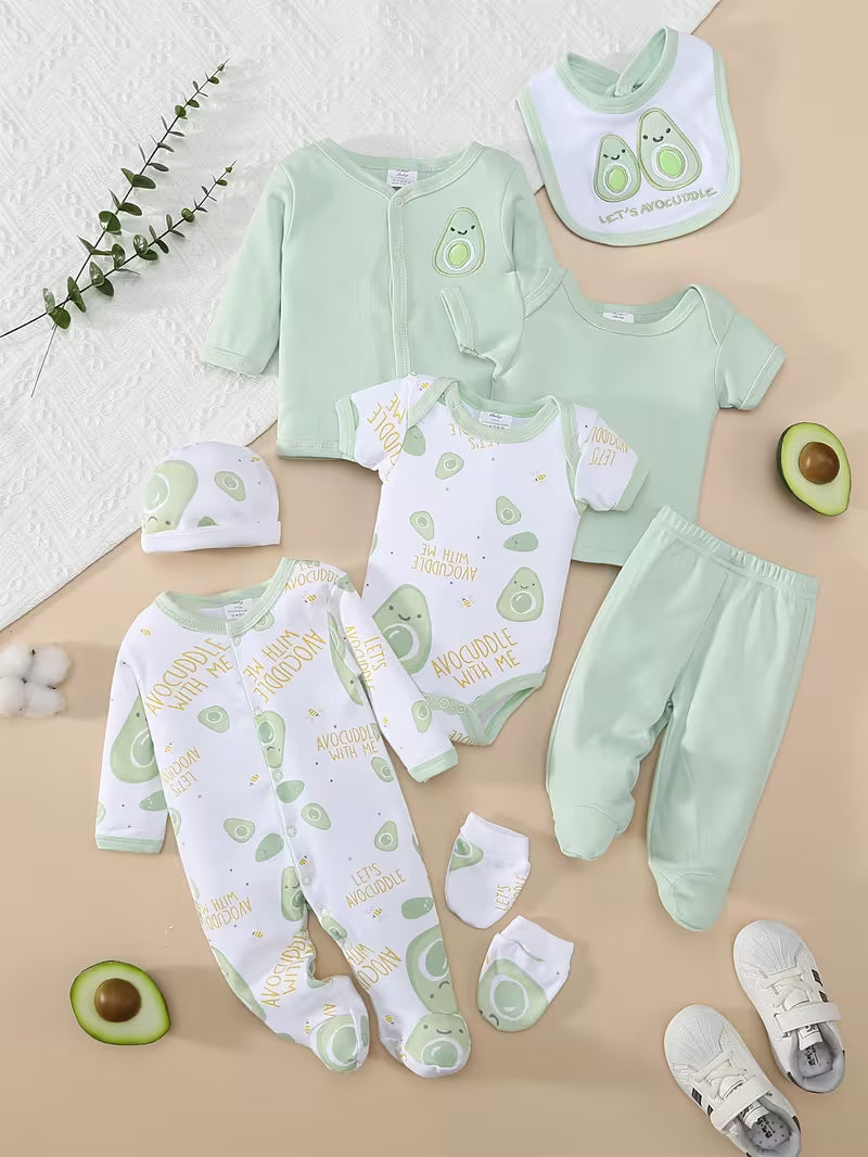 8-Piece Avocado Baby Set – Soft, Adorable & Complete Outfit Bundle