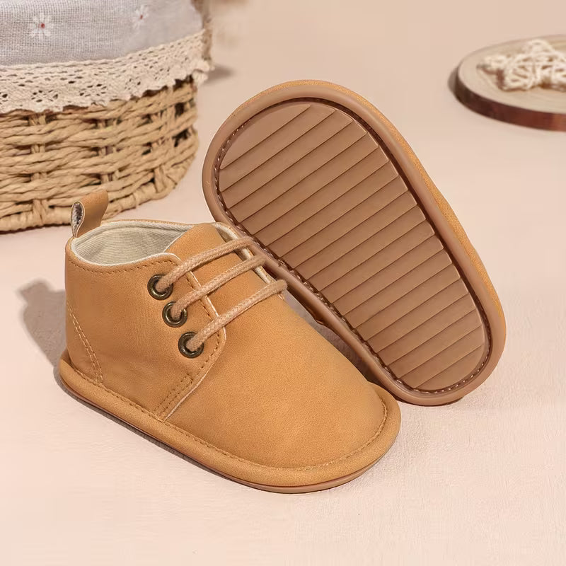 Baby Soft Sole High-Top Sneakers – Non-Slip First Walking Shoes for Boys & Girls