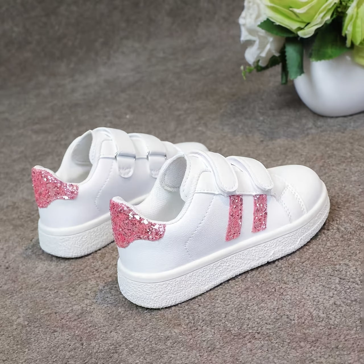Glitter Glam Girls Sneakers – Soft Comfort Everyday Fashion Trainers