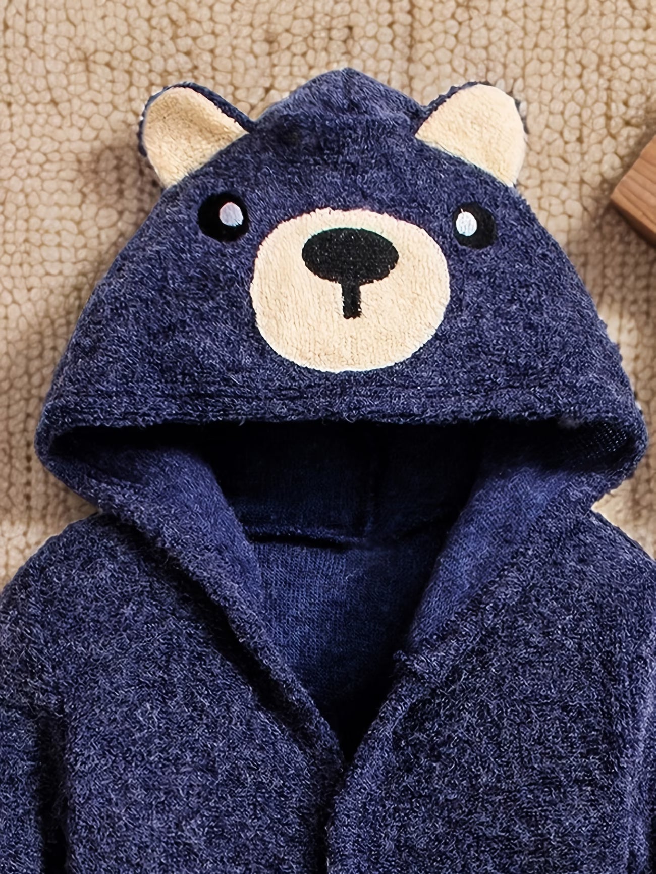 Little Snuggle Bear Hooded Robe – Warm Paw Print Toddler Gown