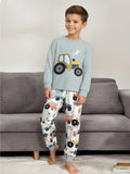 Cute Tractor Boys Pajama Set – Soft & Cozy 2-Piece Sleepwear