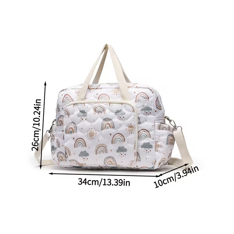Luxury Rainbow Clouds Mommy Diaper Bag | Premium Maternity & Baby Essentials Travel