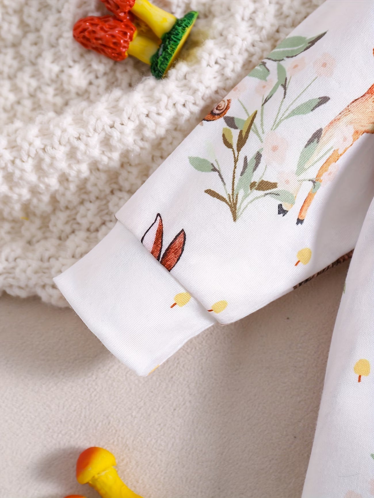 Little Forest Dreamer Bodysuit – Premium Animal Print Baby Onesie