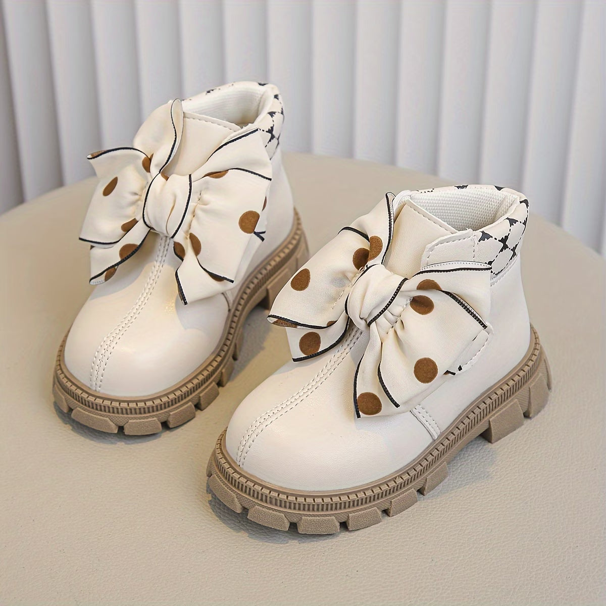 Elegant Bow Detail Girls Winter Boots – Soft Grip Princess Ankle Boots