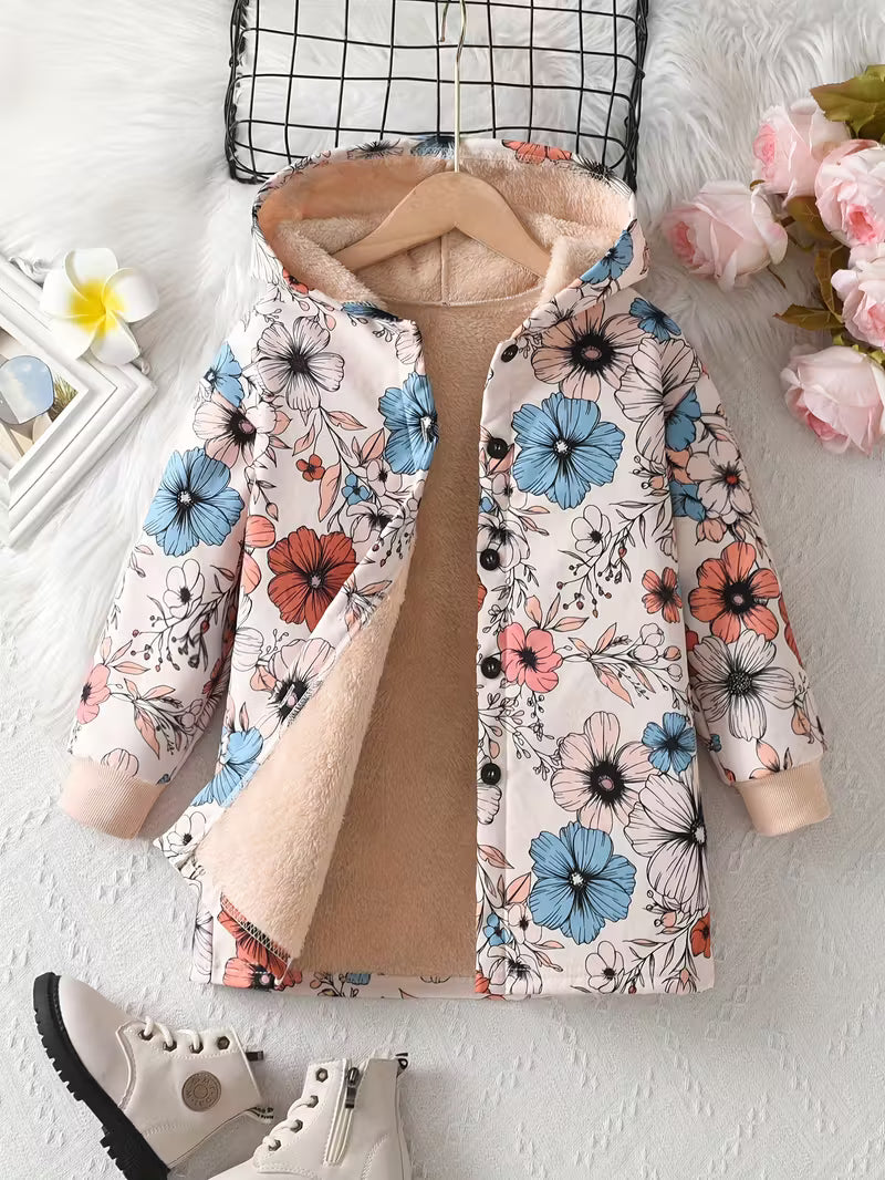🌸 Blossom Belle Floral Hooded Winter Jacket