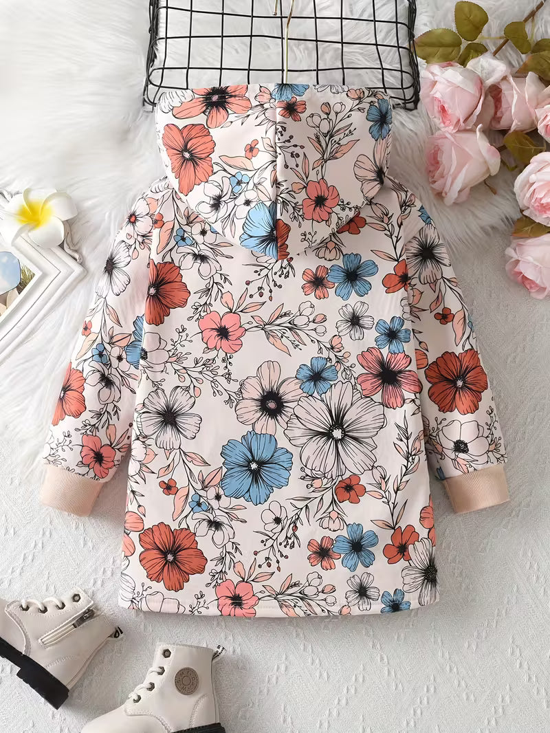 🌸 Blossom Belle Floral Hooded Winter Jacket
