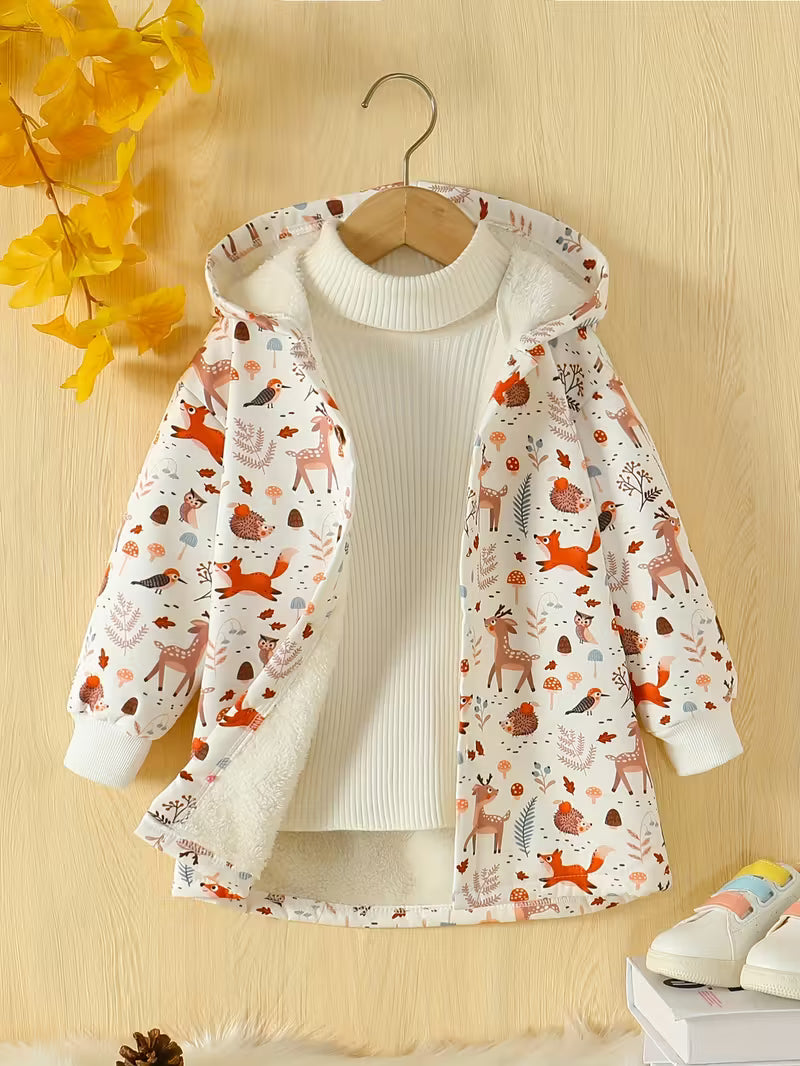 Children's raincoat with animal pattern on 