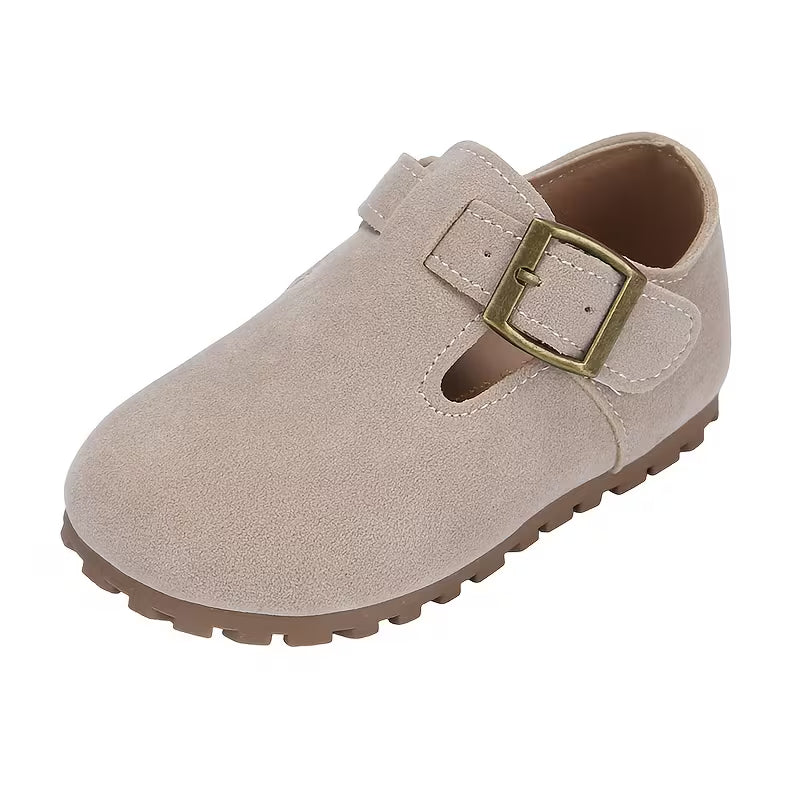 👟 LittleGrace™ Sparkle Strap Shoes – Non-Slip Toddler Flats (Beige)